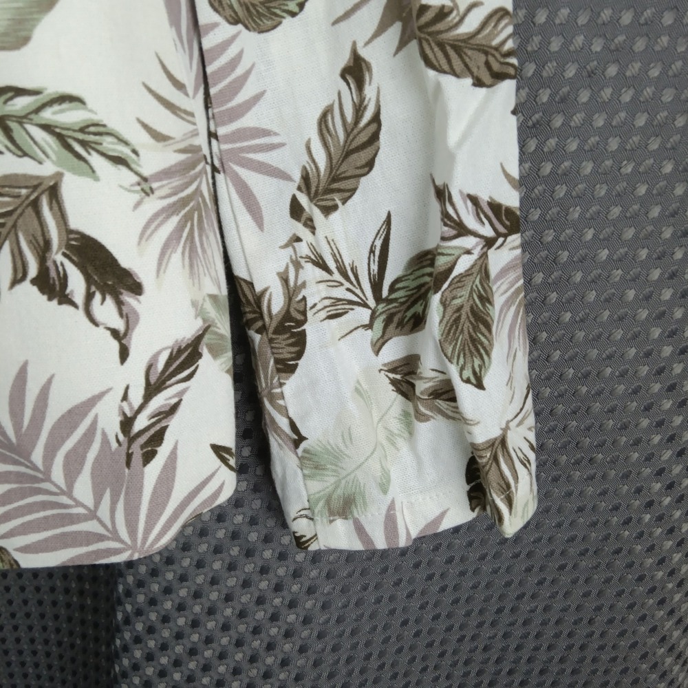 Solitaire Women's Tropical Leaf Print Linen Blend Blazer Jacket Size L - Picture 4 of 15